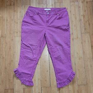 Est. 1946 Denim Pink Ruffle Cocktail Pants